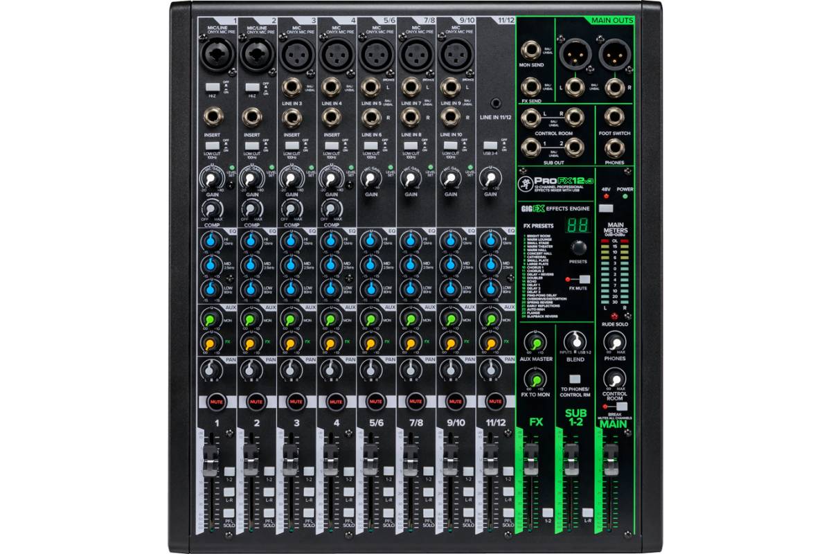 MACKIE PROFX12V3 ̳������� �����. USB ���������, 7 ���������� �����