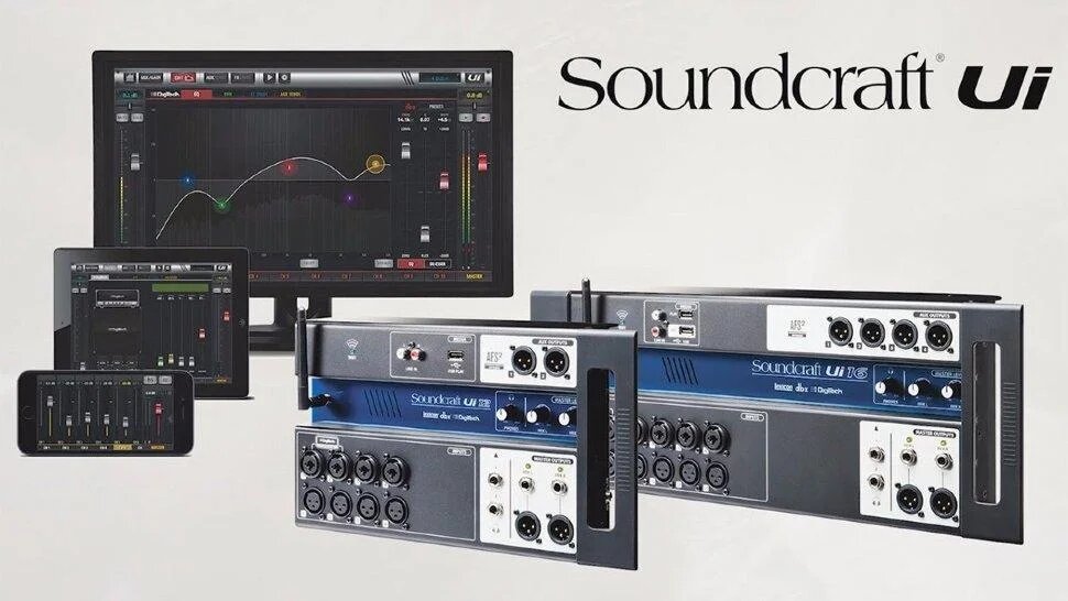 SOUNDCRAFT Ui-16 ̳������� �����. USB ���������, 12 ���������� �����, 4 �������