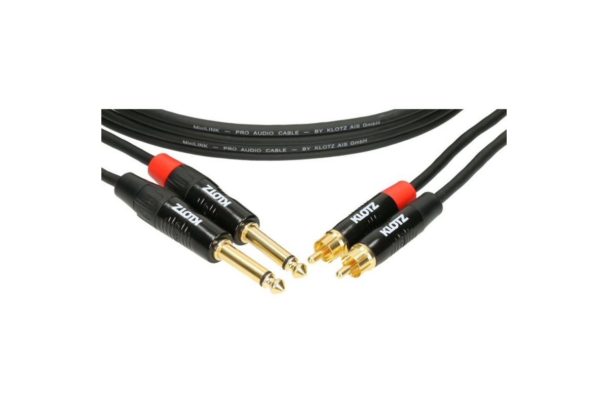 KLOTZ KT-CJ090 MINILINK PRO TWIN CABLE BLACK 0.9 M ������ ������������. �������: 0,9 �
