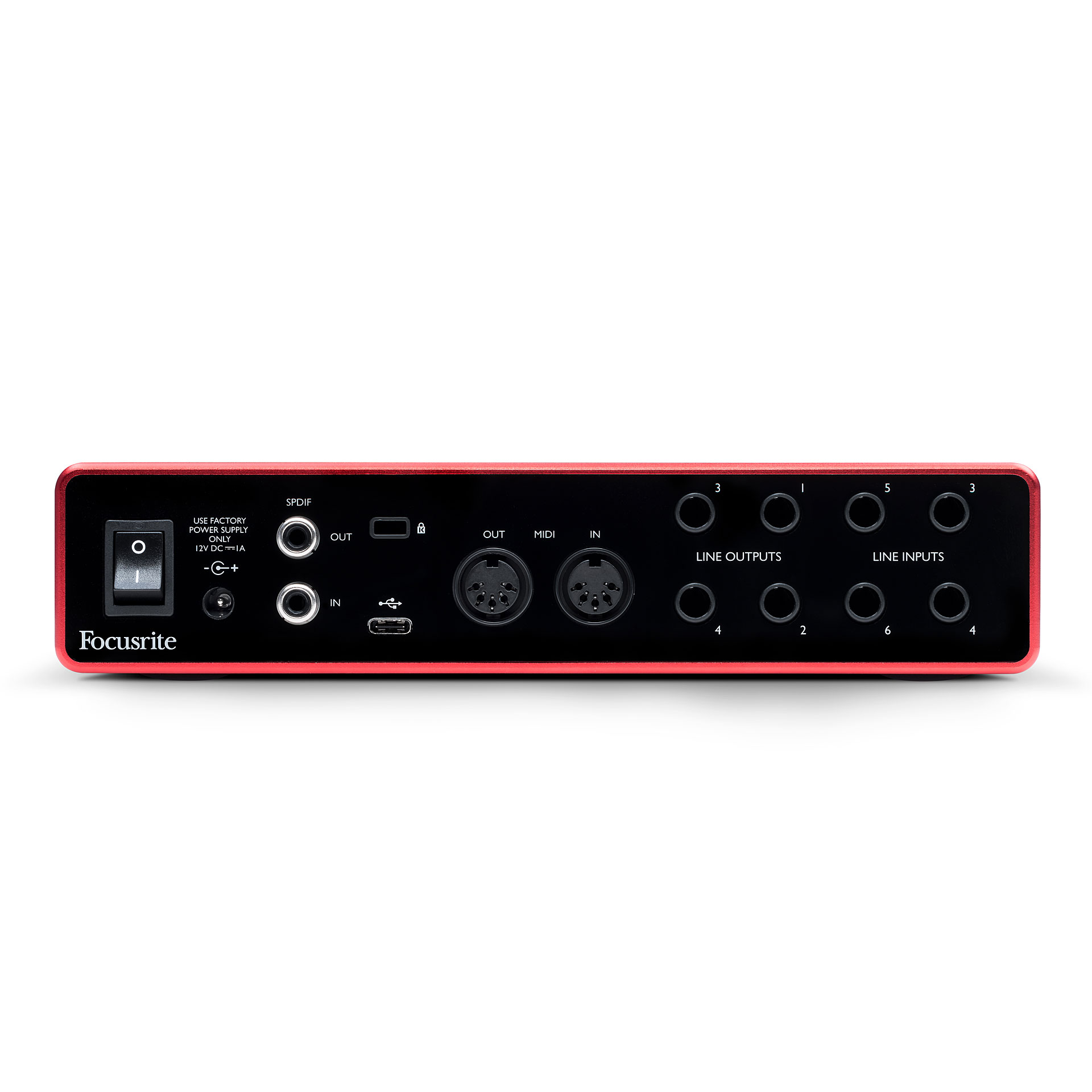 FOCUSRITE Scarlett 8i6 3rd Gen ������������. ˳����� �����: 2 x XLR-1/4" (mic/Hi-Z); 4 x 1/4" (line), USB
