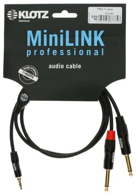 KLOTZ KY7-090 MINILINK PRO Y-CABLE BLACK 0.9 M ������ ������������. �������: 0,9 �