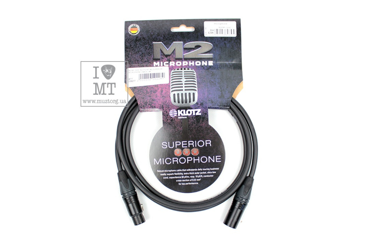 KLOTZ M2 SUPERIOR MICROPHONE CABLE 2 M  ������ ����������. �������: 2 �